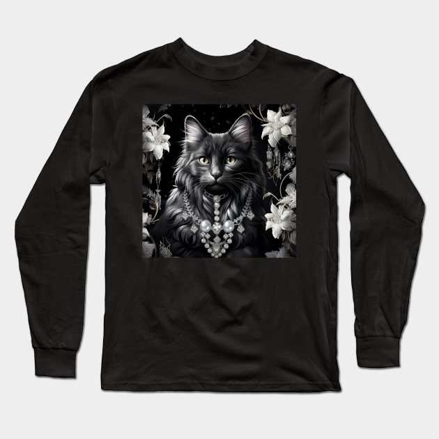 Maine Coon Luxury Long Sleeve T-Shirt by Enchanted Reverie